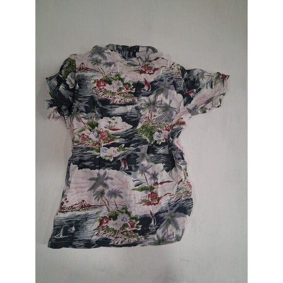 Vtg Women's Hawaiian Shirt Button Down Collared Michael Gerald Hand Screened Med - Picture 5 of 5
